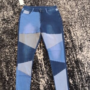Retro Partchwork Denim Jeans